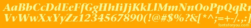 StoneSerifItcTtBolditalic-Schriftart – Gelbe Schriften auf orangefarbenem Hintergrund