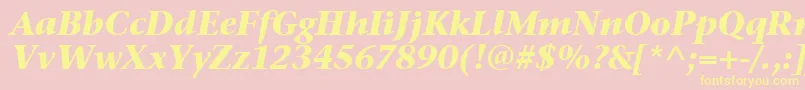StoneSerifItcTtBolditalic Font – Yellow Fonts on Pink Background