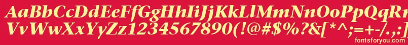 StoneSerifItcTtBolditalic Font – Yellow Fonts on Red Background