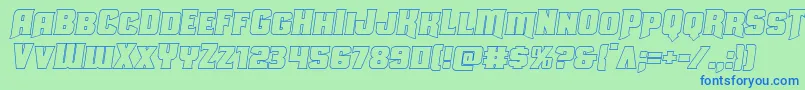 Uniongrayoutsemital Font – Blue Fonts on Green Background