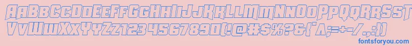 Uniongrayoutsemital Font – Blue Fonts on Pink Background