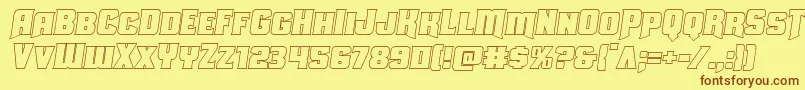 Uniongrayoutsemital Font – Brown Fonts on Yellow Background