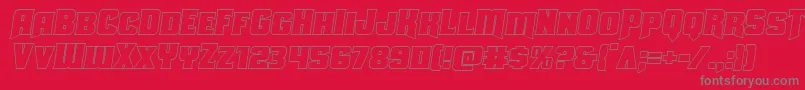 Uniongrayoutsemital Font – Gray Fonts on Red Background