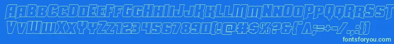 Uniongrayoutsemital Font – Green Fonts on Blue Background