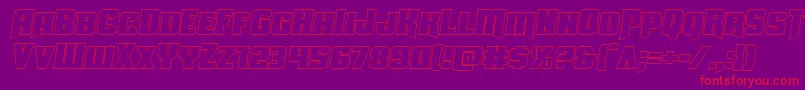 Uniongrayoutsemital Font – Red Fonts on Purple Background