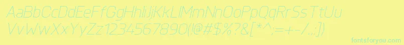 KnulLightitalic-Schriftart – Grüne Schriften auf gelbem Hintergrund