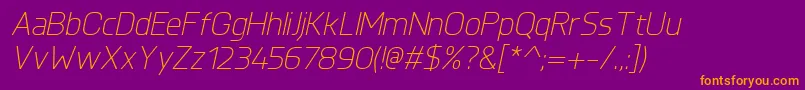 KnulLightitalic Font – Orange Fonts on Purple Background