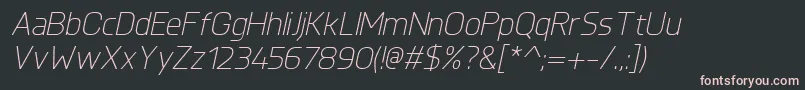 Шрифт KnulLightitalic – розовые шрифты на чёрном фоне
