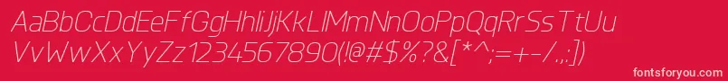 KnulLightitalic Font – Pink Fonts on Red Background
