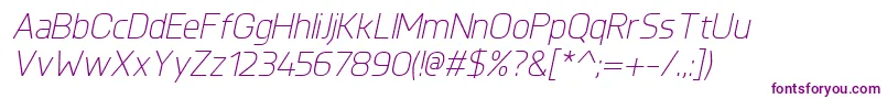 KnulLightitalic Font – Purple Fonts on White Background