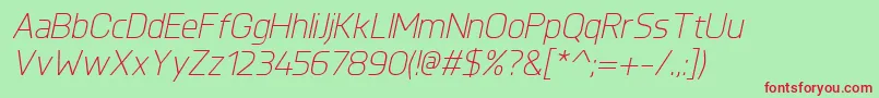 KnulLightitalic Font – Red Fonts on Green Background