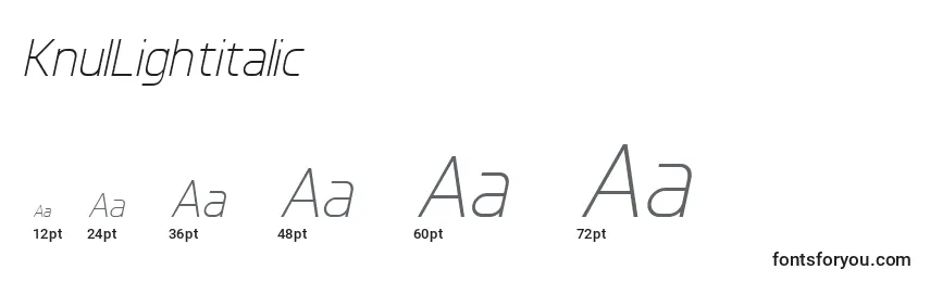 KnulLightitalic Font Sizes