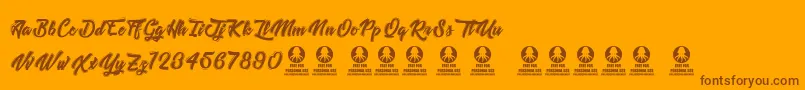 fuente TastysushiLine – Fuentes Marrones Sobre Fondo Naranja