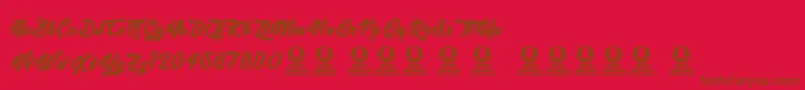 TastysushiLine Font – Brown Fonts on Red Background