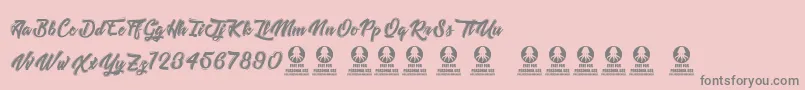 TastysushiLine Font – Gray Fonts on Pink Background