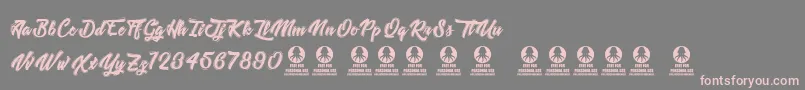 TastysushiLine Font – Pink Fonts on Gray Background