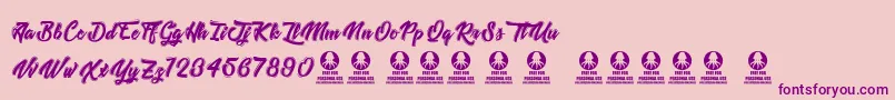 Police TastysushiLine – polices violettes sur fond rose