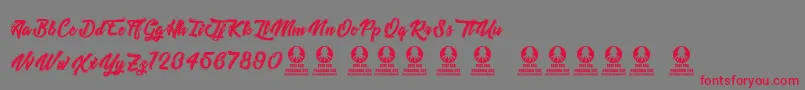Шрифт TastysushiLine – красные шрифты на сером фоне