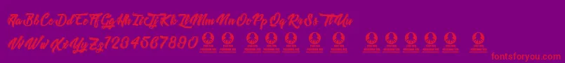 TastysushiLine Font – Red Fonts on Purple Background