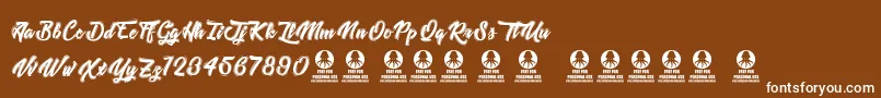 TastysushiLine Font – White Fonts on Brown Background