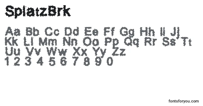 Шрифт SplatzBrk – алфавит, цифры, специальные символы