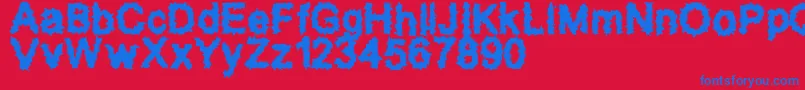 フォントSplatzBrk – 赤い背景に青い文字