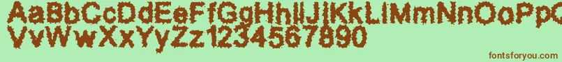 SplatzBrk Font – Brown Fonts on Green Background