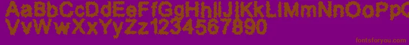 SplatzBrk-fontti – ruskeat fontit violetilla taustalla