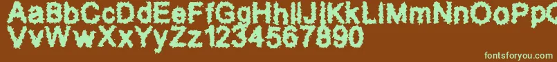 SplatzBrk-fontti – vihreät fontit ruskealla taustalla