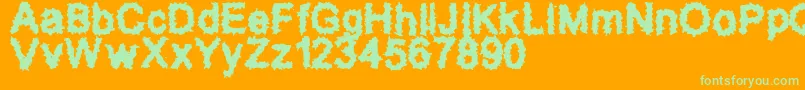 SplatzBrk Font – Green Fonts on Orange Background