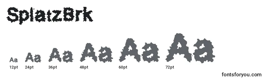 SplatzBrk Font Sizes