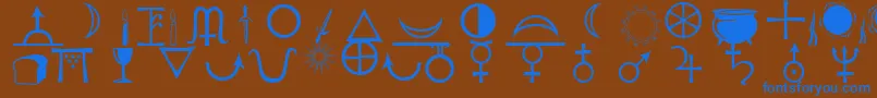 Astrological Font – Blue Fonts on Brown Background