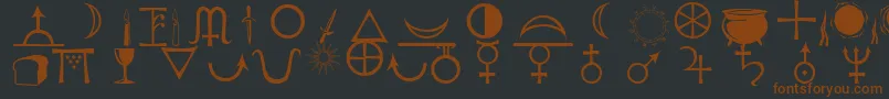 Astrological-fontti – ruskeat fontit mustalla taustalla