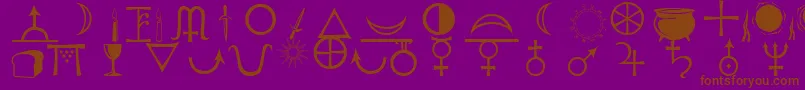 Astrological Font – Brown Fonts on Purple Background