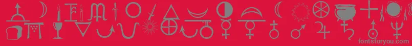 Fonte Astrological – fontes cinzas em um fundo vermelho