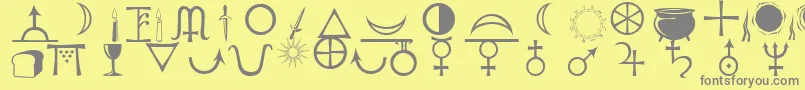 Astrological Font – Gray Fonts on Yellow Background