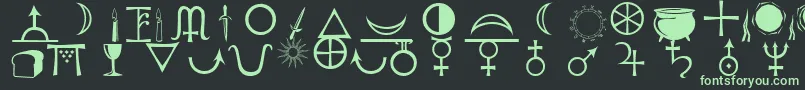 Astrological Font – Green Fonts on Black Background