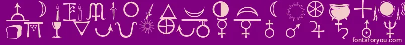 Astrological Font – Pink Fonts on Purple Background