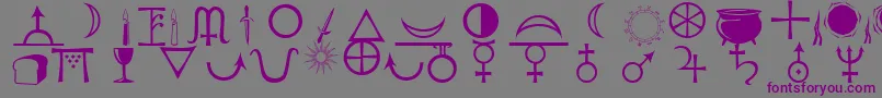 Police Astrological – polices violettes sur fond gris