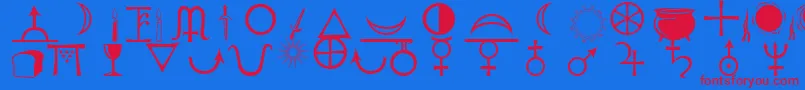 Astrological Font – Red Fonts on Blue Background