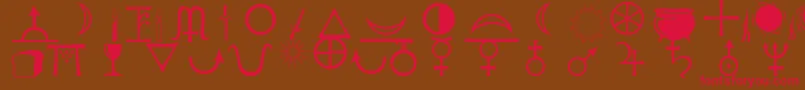 Шрифт Astrological – красные шрифты на коричневом фоне