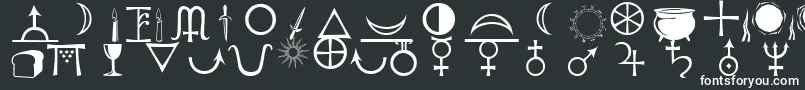 Astrological-fontti – valkoiset fontit mustalla taustalla