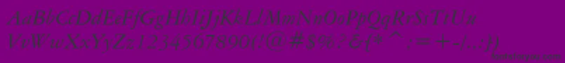 Czcionka AmericanGaramondItalicBt – czarne czcionki na fioletowym tle