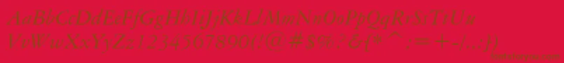AmericanGaramondItalicBt Font – Brown Fonts on Red Background