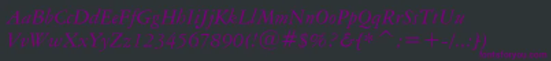 AmericanGaramondItalicBt Font – Purple Fonts on Black Background