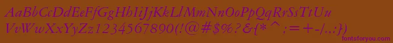 Шрифт AmericanGaramondItalicBt – фиолетовые шрифты на коричневом фоне