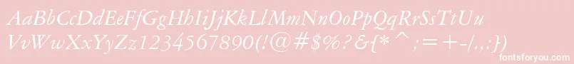 AmericanGaramondItalicBt Font – White Fonts on Pink Background