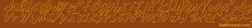 Шрифт Buttons3Di – оранжевые шрифты на коричневом фоне