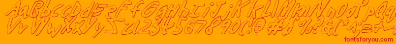 Buttons3Di Font – Red Fonts on Orange Background