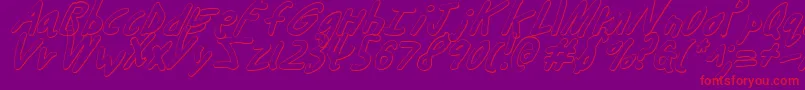 Buttons3Di-Schriftart – Rote Schriften auf violettem Hintergrund